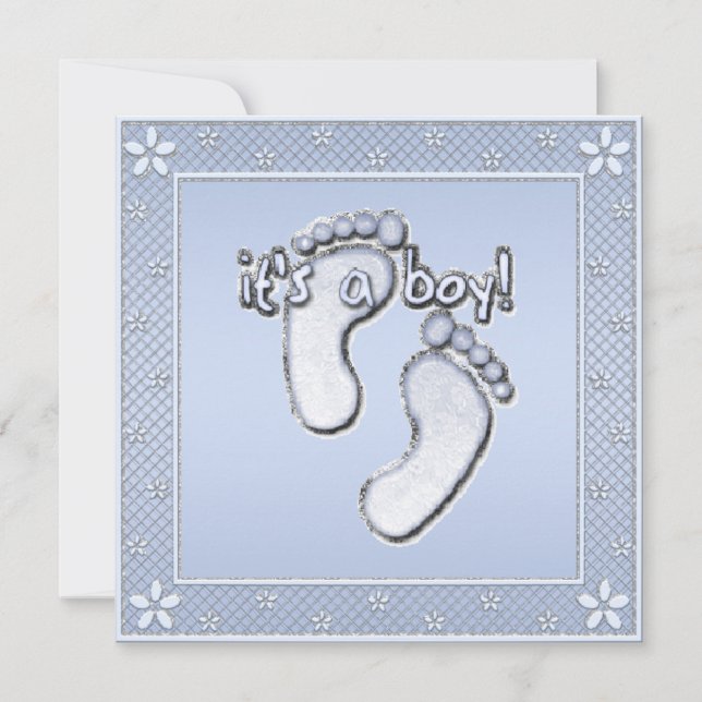 Invitación Es una imagen de niño cortada del Baby Shower azul (Anverso)