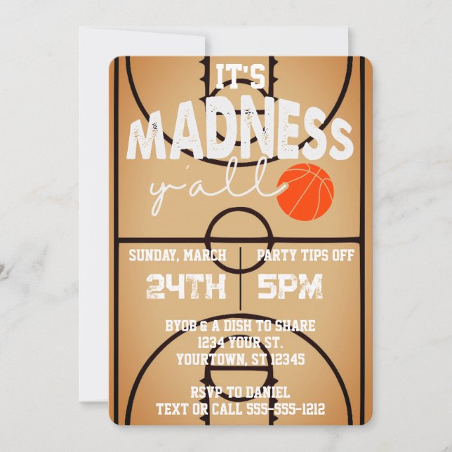 Invitación Es una locura y es el Fiesta de Basketball Watch (Anverso)