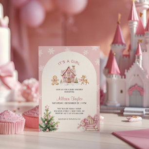 Invitación Es una niña Cumpleaños de niña rosa Baby Shower