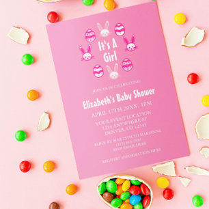 Invitación Es una niña Cumpleaños de Pascua