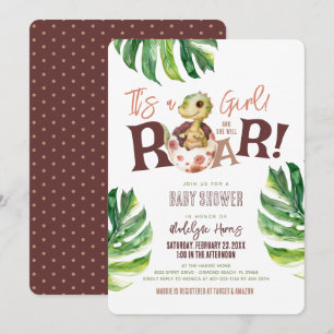 Invitación Es una niña Ella rugirá Huevo de dinosaurio Baby S