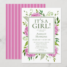 Es una niña, Hortensias rosadas, Baby Shower