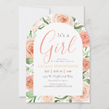 Es una niña Rubor Rosa Floral Baby Shower