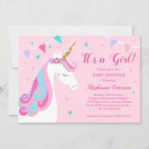 Es una rosa de Baby Shower de unicornio Chica