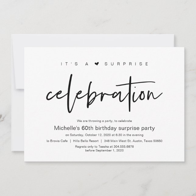 Invitación Es una sorprendente celebración de la fiesta de cu (Anverso)