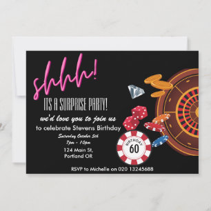 Invitación es una sorpresa el tema del cumpleaños del casino 