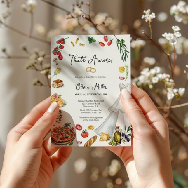 Invitación Esa es Amore Bridal Shower de estilo italiano (Subido por el creador)