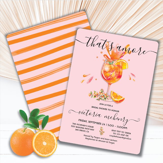 Invitación Esa es Amore Spritz Bridal Shower (Subido por el creador)