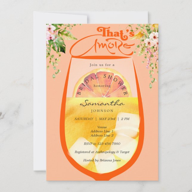 Invitación Esa es la ducha de Moda más grande de Fuzz Aperol (Anverso)