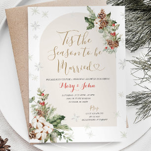 Invitación Ésa es la estación para ser Navidades casados flor