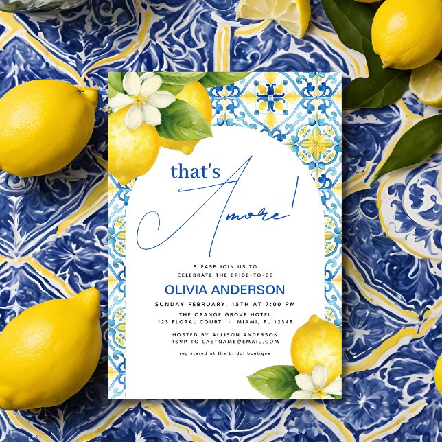 Invitación Esa es más ducha de novia azul limón italiano (Subido por el creador)