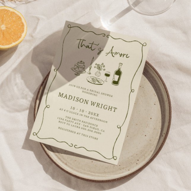 Invitación Esa es más ducha de novia de color verde oliva (Subido por el creador)