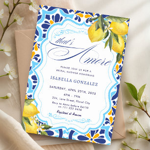 Invitación Esa es más ducha de novia de mosaicos de la mallic