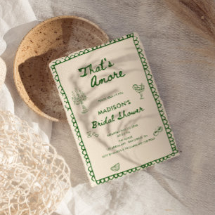 Invitación Esa es otra ducha de novia de mano de un italiano