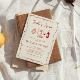 Invitación Esa es otra ducha de novia de mano roja italiana