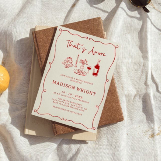 Invitación Esa es otra ducha de novia de mano roja italiana (Subido por el creador)