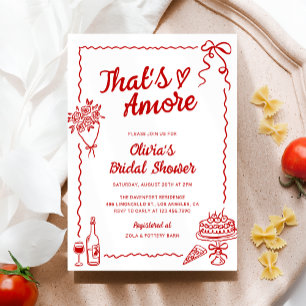 Invitación Esa es otra ducha de novia italiana de mano