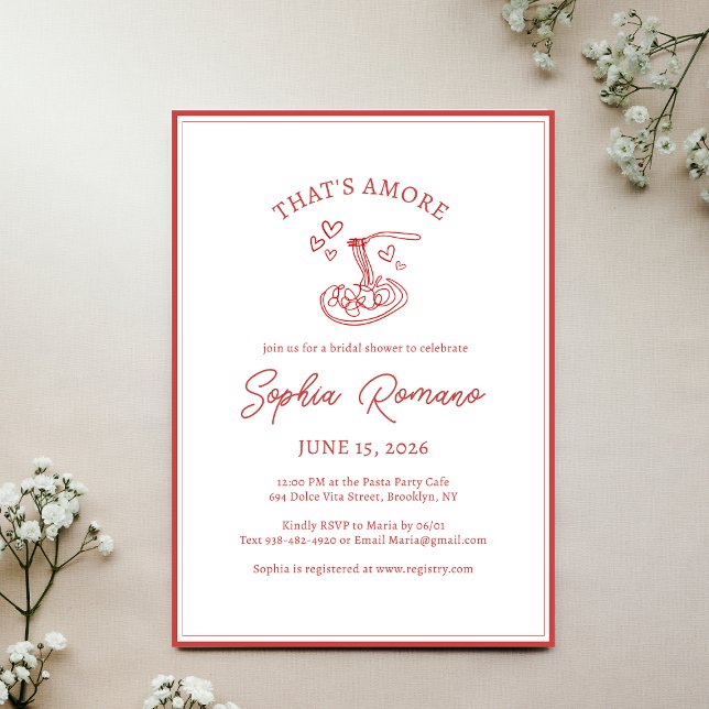 Invitación Esa es otra ducha de novia italiana de manos rojas (Subido por el creador)