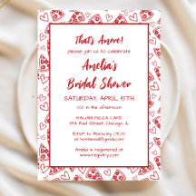 Esa es otra ducha de novia roja Fiesta de pizza it