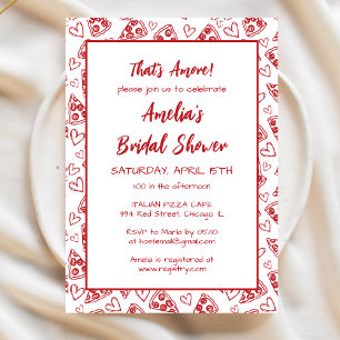 Invitación Esa es otra ducha de novia roja Fiesta de pizza it