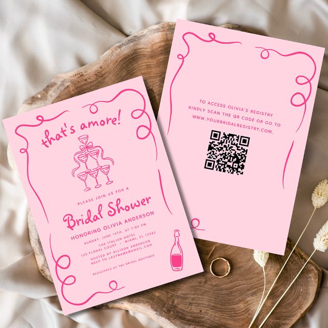 Invitación Esa es otra ducha de novia rosa de manos italianas (Subido por el creador)