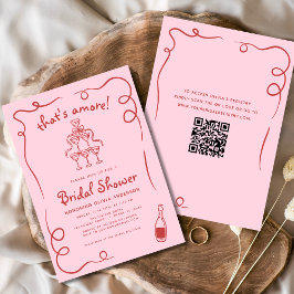 Invitación Esa es otra ducha de novia rosa de manos italianas