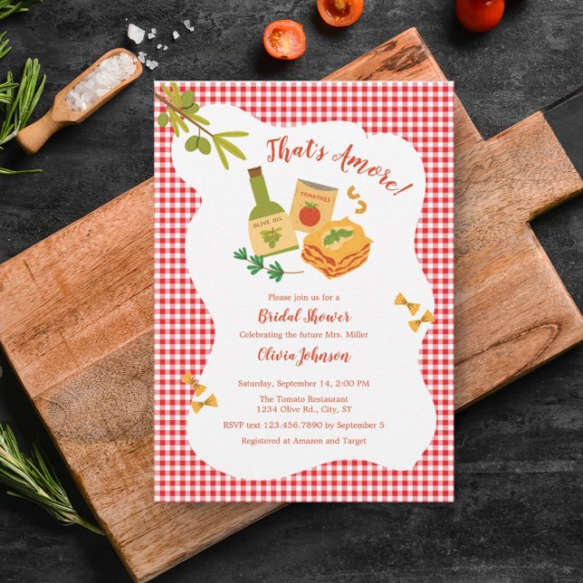 Invitación Esa es otra ducha de novia temática italiana (Subido por el creador)