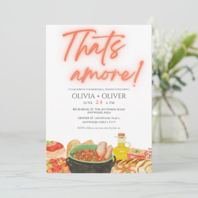 Invitación esa es una cena de ensayo más divertida (Anverso de pie)