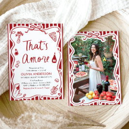 Invitación Esa es una ducha de novias italiana con pizza más