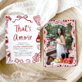 Invitación Esa es una ducha de novias italiana con pizza más