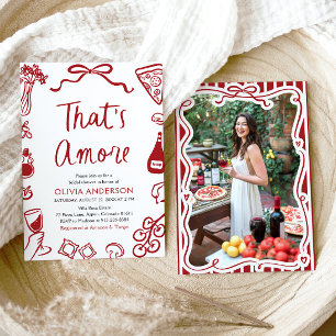 Invitación Esa es una ducha de novias italiana con pizza más 
