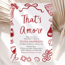 Invitación Esa es una ducha de novias italiana con pizza más