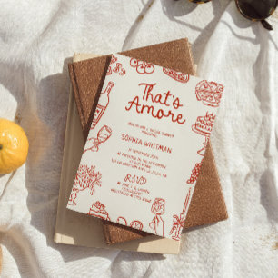 Invitación Esa es una ducha de novias más roja ilustrada