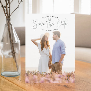 Invitación esbozada foto vertical Guardar la fecha