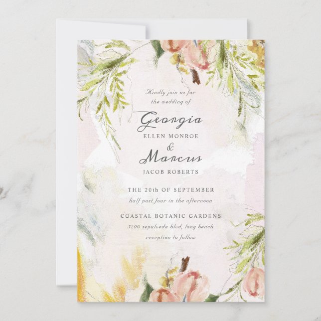 Invitación Esbozado en el Boda de pinturas de aceite de prima (Anverso)