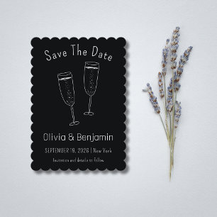 Invitación Esbozo Boda De La Tostada De Champagne Salvar La F