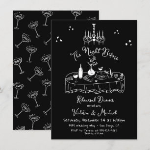 Invitación Esbozo de dibujo a mano noche antes de la cena del