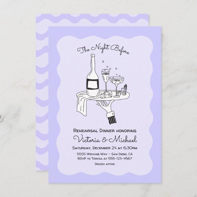 Invitación Esbozo de Doodle Ensayo Funky Cena (Anverso / Reverso)