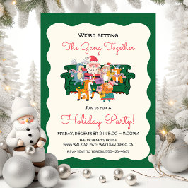 Invitación Esbozo de Doodle Office Fiesta de vacaciones Amist