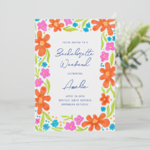 Invitación Esbozo de marcadores tropicales Bachelorette de bo