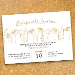 Invitación Esbozo de oro de flores silvestres para las damas<br><div class="desc">Novias invitadas a la flor silvestre Luncheon con la frontera de las flores silvestres de oro. Sencillo y delicado, este diseño floral botánico presenta flores silvestres doradas, esbozadas en líneas doradas. Bridesmaids El almuerzo está escrito en tipografía de escritura femenina y la plantilla de la invitación está lista para que...</div>