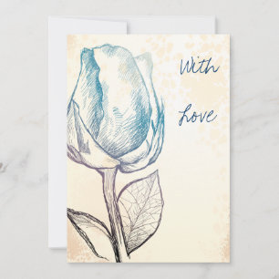 Invitación Esbozo de un rosa