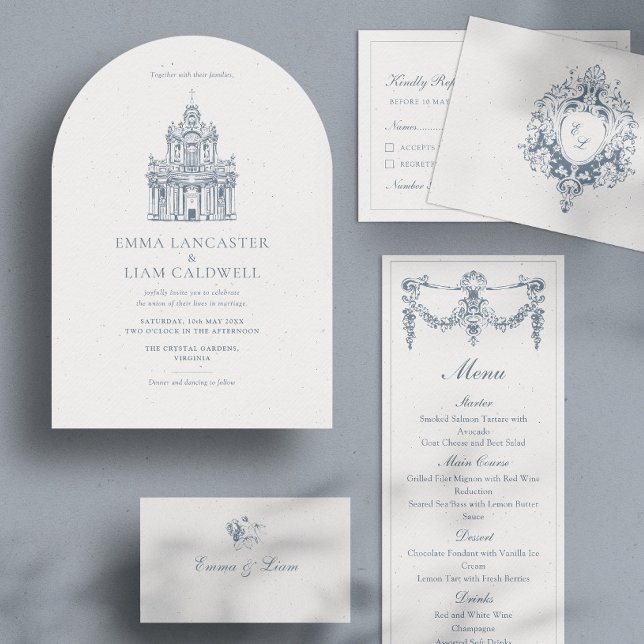 Invitación Esbozo del recinto de la iglesia Boda de estilo de (Subido por el creador)