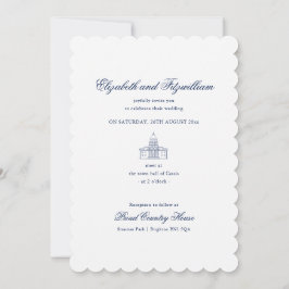 Invitación Esbozo minimalista Noche Bouquet Boda