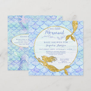 Invitación Escala de agua de sirena de Chica Baby Shower en o