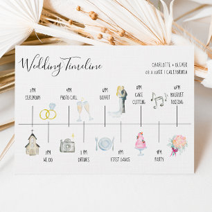 Invitación Escala de tiempo de boda de ilustraciones acuático