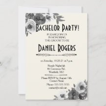 Escala gris de la fiesta del bachiller floral de o
