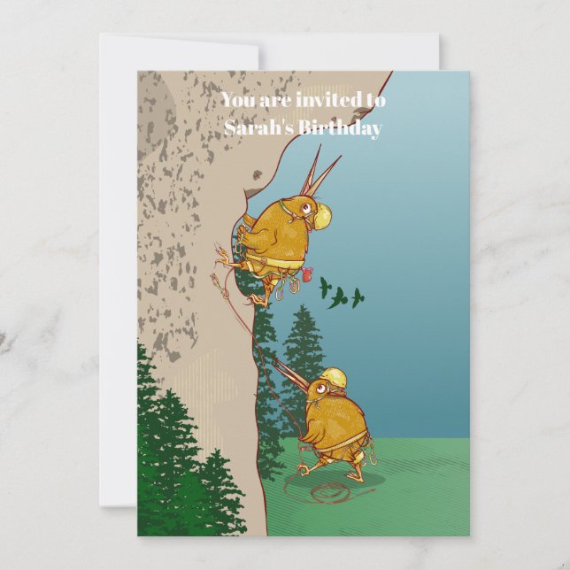 Invitación Escalada de Kiwi Bird (Anverso)