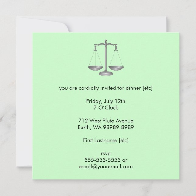 Invitación Escalas de justicia (Anverso)