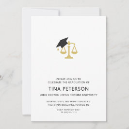 Invitación Escalas de justicia con graduación de la Escuela d